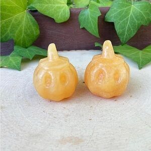 Orange Calcite Crystal Pumpkin Halloween